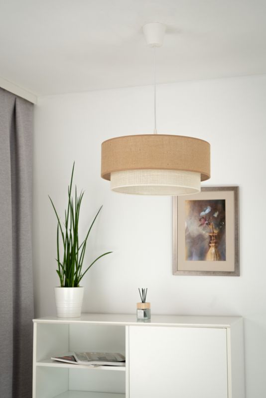 Lampa wisząca Duolla Boho 1 x E27 juta/biała juta