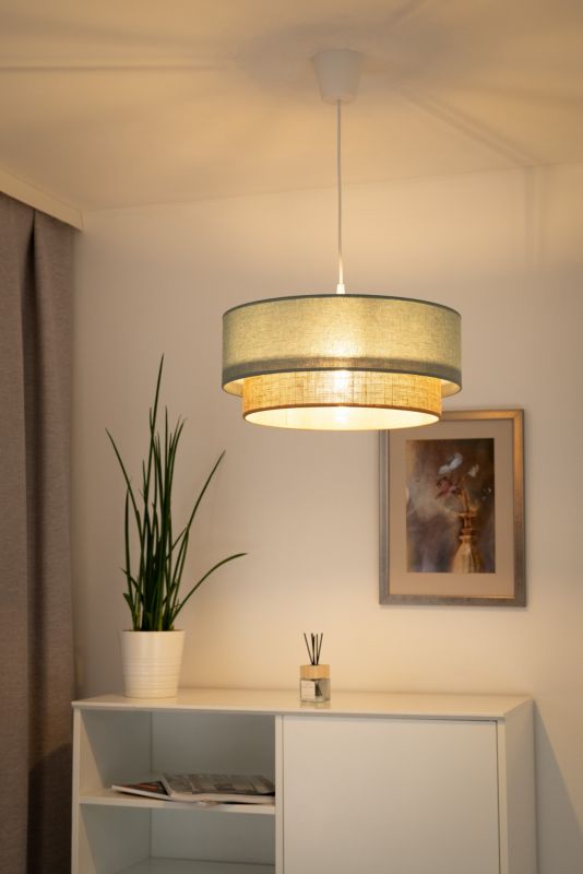 Lampa wisząca Duolla Boho 1 x E27 szara/juta