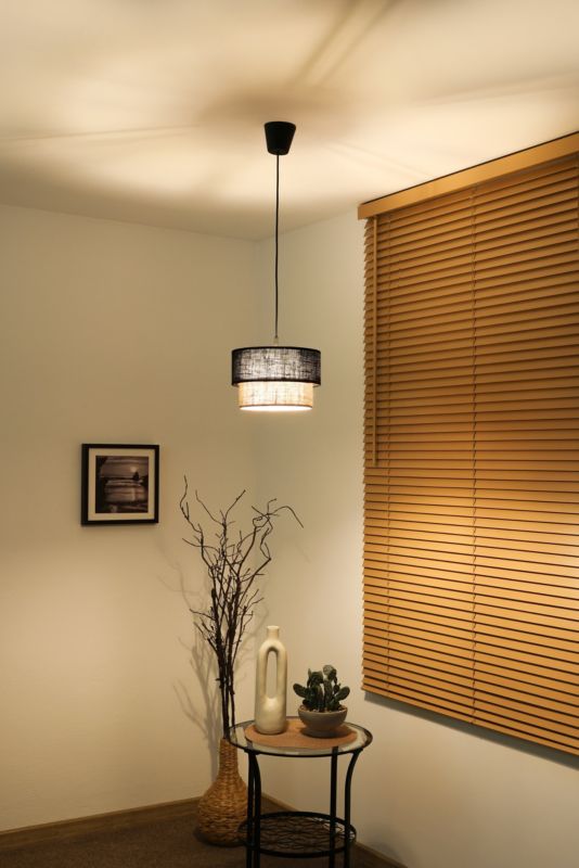 Lampa wisząca Duolla Boho S 1-punktowa E27 czarna juta / juta