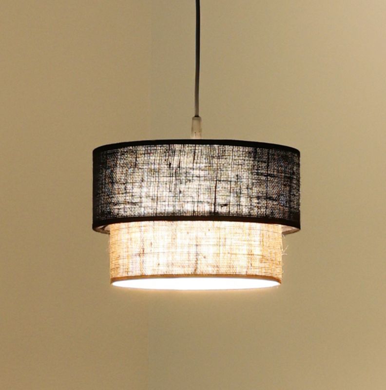 Lampa wisząca Duolla Boho S 1-punktowa E27 czarna juta / juta