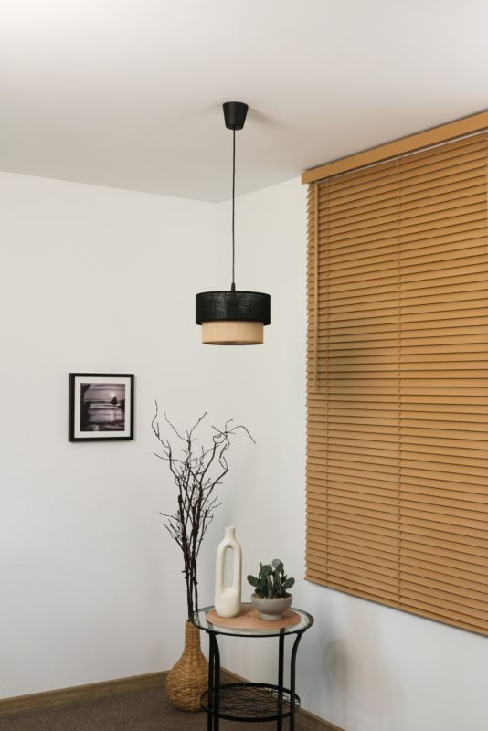 Lampa wisząca Duolla Boho S 1-punktowa E27 czarna juta / juta
