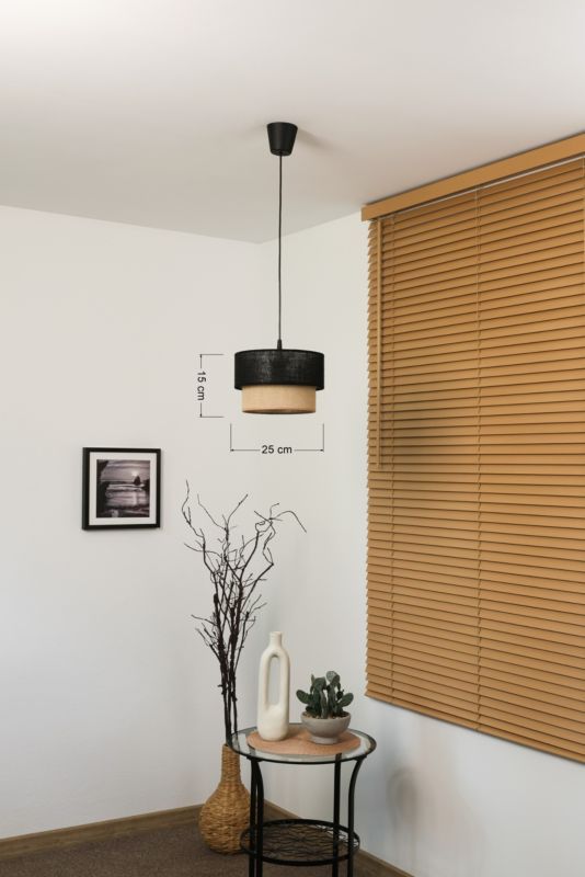 Lampa wisząca Duolla Boho S 1-punktowa E27 czarna juta / juta