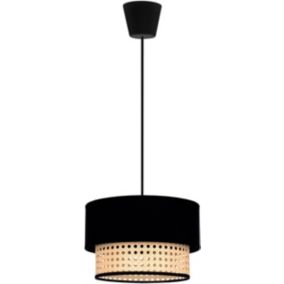 Lampa wisząca Duolla Boho XS 1-punktowa E27 czarna / rattan