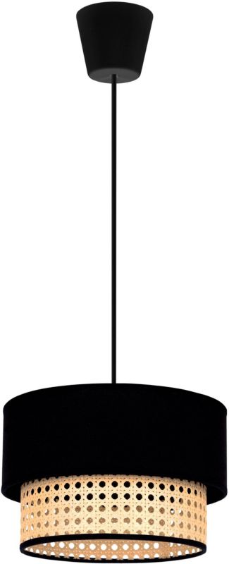 Lampa wisząca Duolla Boho XS 1-punktowa E27 czarna / rattan