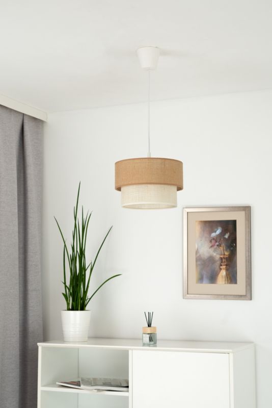 Lampa wisząca Duolla Boho XS 1 x E27 juta/biała juta