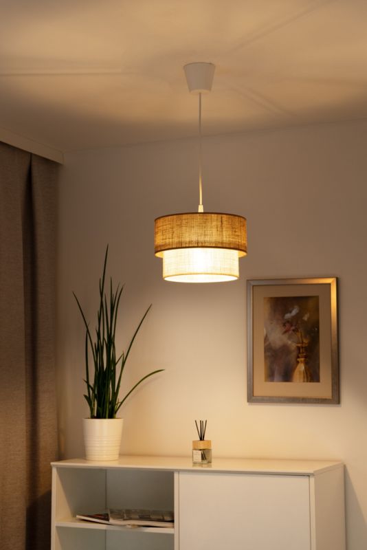 Lampa wisząca Duolla Boho XS 1 x E27 juta/biała juta