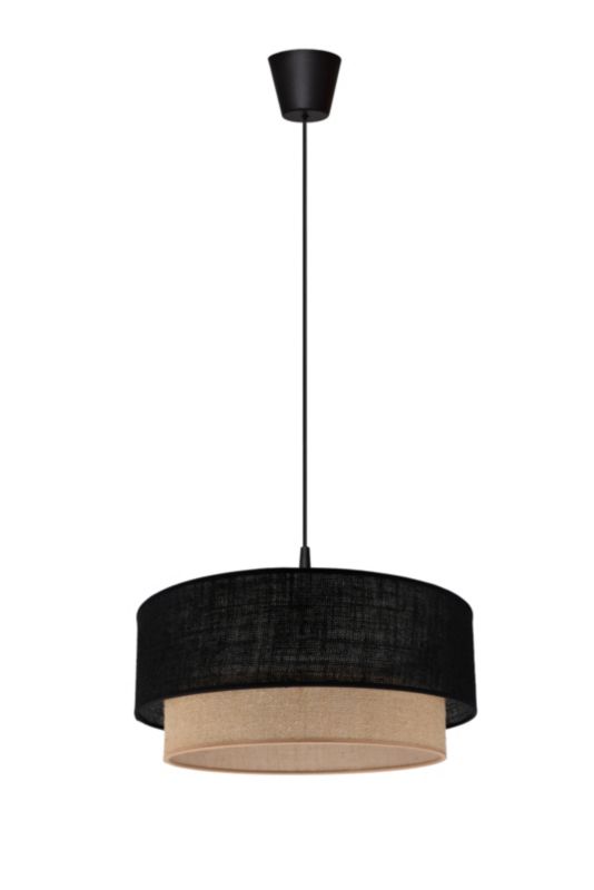 Lampa wisząca Duolla Boho XXS 1-punktowa E27 czarna juta / juta