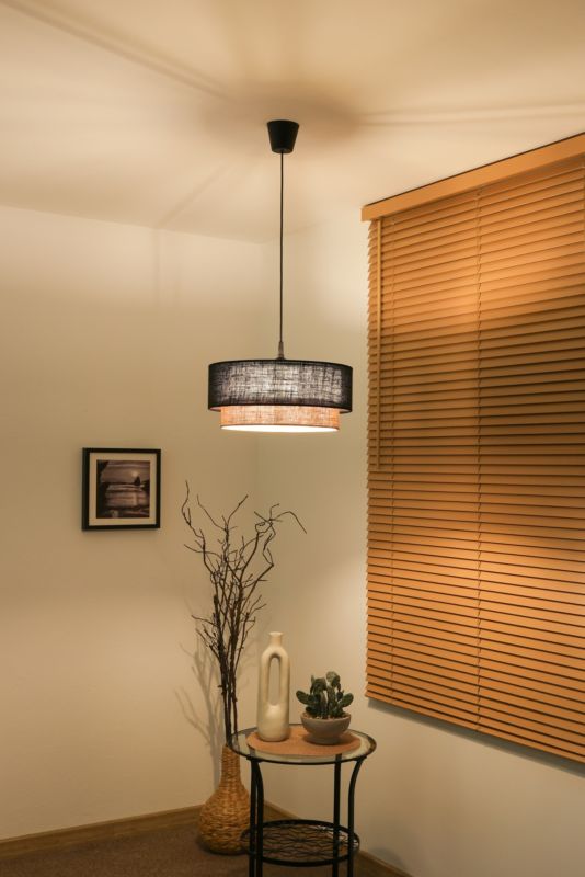 Lampa wisząca Duolla Boho XXS 1-punktowa E27 czarna juta / juta