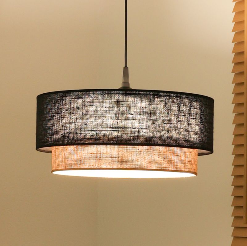 Lampa wisząca Duolla Boho XXS 1-punktowa E27 czarna juta / juta