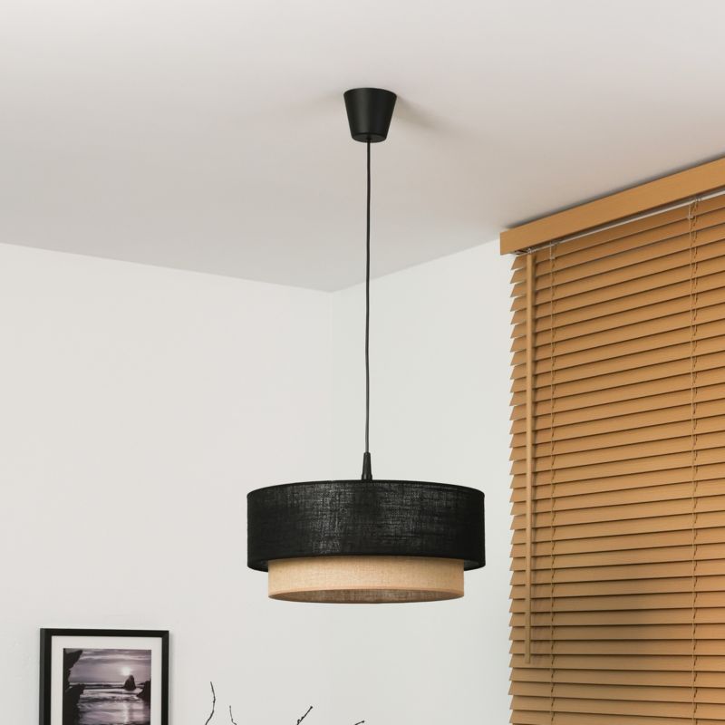 Lampa wisząca Duolla Boho XXS 1-punktowa E27 czarna juta / juta