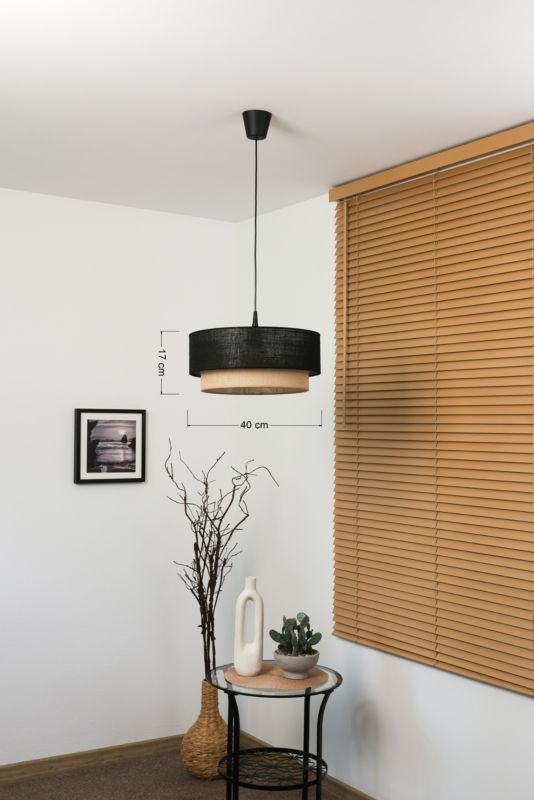 Lampa wisząca Duolla Boho XXS 1-punktowa E27 czarna juta / juta