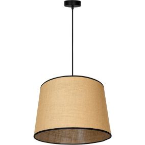 Lampa wisząca Duolla Cone L 1-punktowa czarna / juta