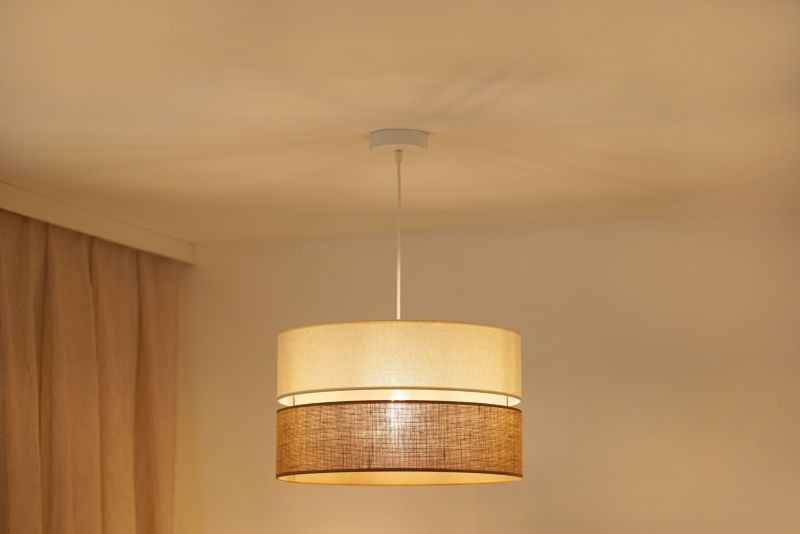 Lampa wisząca Duolla Royal 1-punktowa E27 juta / beżowa