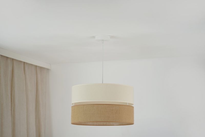 Lampa wisząca Duolla Royal 1-punktowa E27 juta / beżowa
