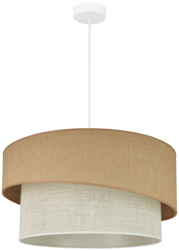 Lampa wisząca Duolla Shine 1-punktowa E27 juta / biała juta