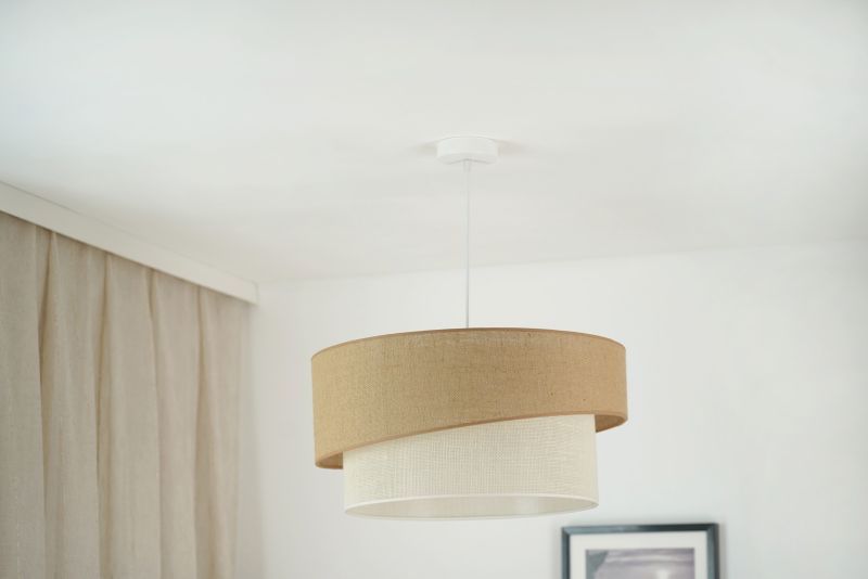 Lampa wisząca Duolla Shine 1-punktowa E27 juta / biała juta