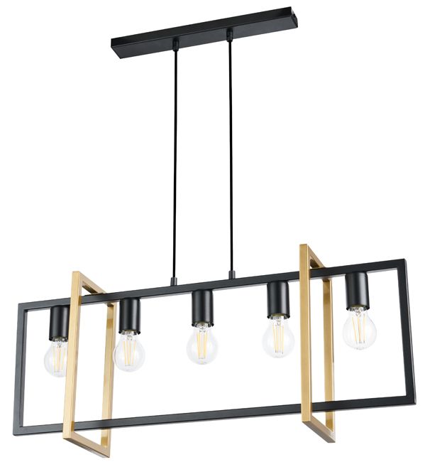 Lampa wisząca Eden 5-punktowa czarna/złota