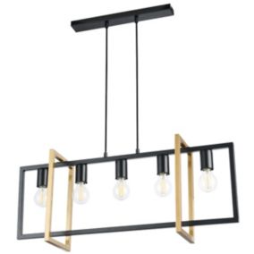 Lampa wisząca Eden 5-punktowa czarna/złota