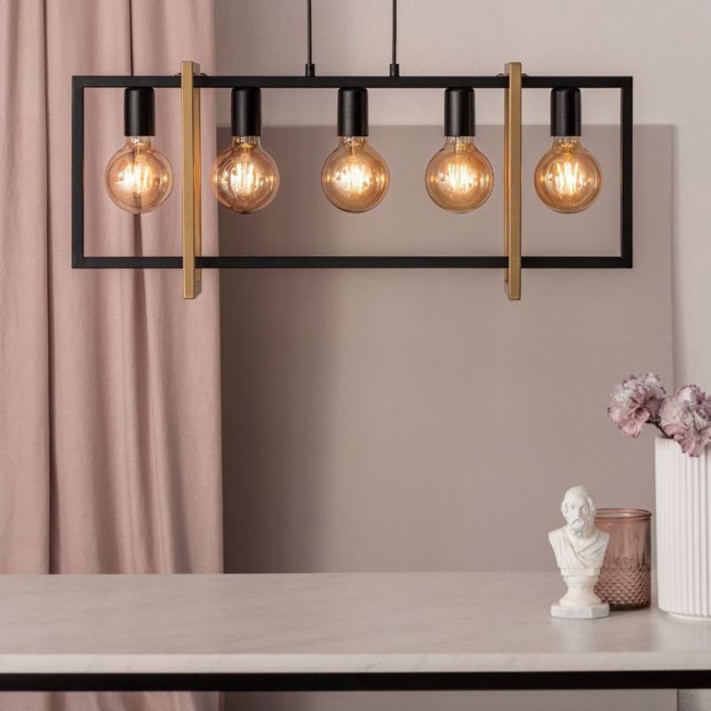 Lampa wisząca Eden 5-punktowa czarna/złota