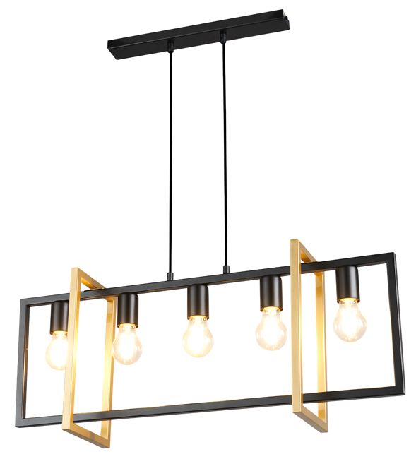 Lampa wisząca Eden 5-punktowa czarna/złota