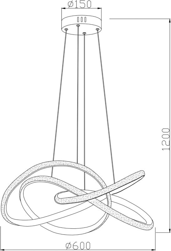 Lampa wisząca ElaRya 3600 lm 4000 K ze ściemniaczem czarna