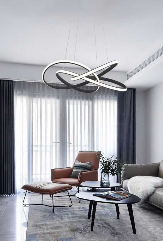 Lampa wisząca ElaRya 3600 lm 4000 K ze ściemniaczem czarna