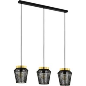 Lampa wisząca Escandidos 3 x E27 czarna