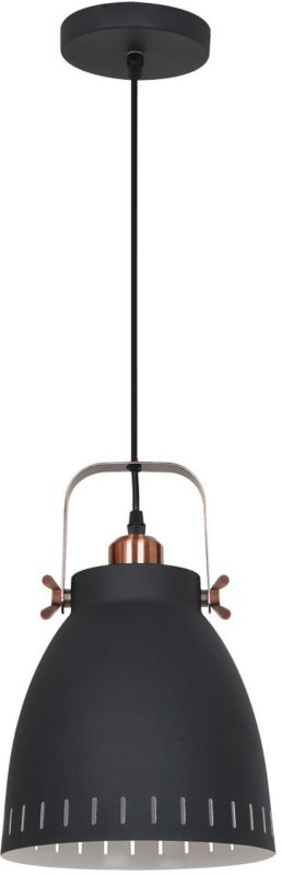 Lampa wisząca Franklin 1 x 60 W E27 czarna/miedź