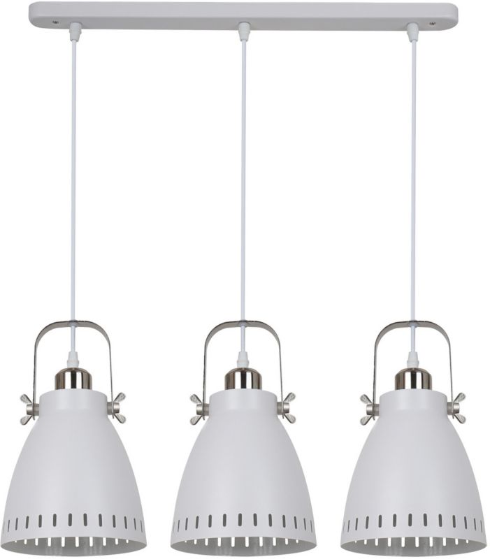 Lampa wisząca Franklin 3 x 60 W E27 biała/chrom