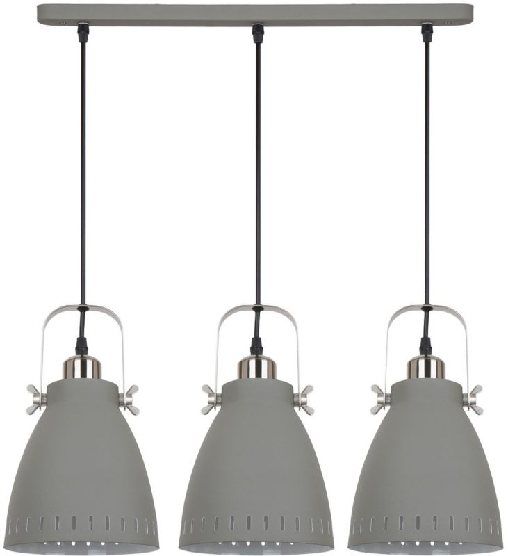 Lampa wisząca Franklin 3 x 60 W E27 szara/nikiel