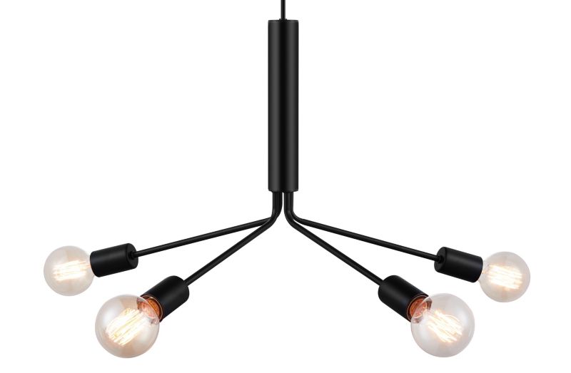 Lampa wisząca Ghlin 4-punktowa E27 czarna matowa