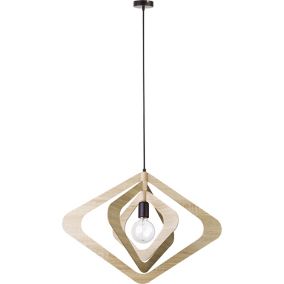Lampa wisząca Glam Romb 1 x 60 W E27 dąb