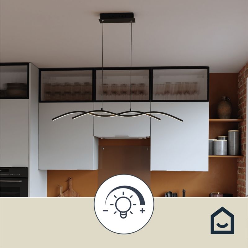 Lampa wisząca GoodHome Alani 1850 lm czarna DIM