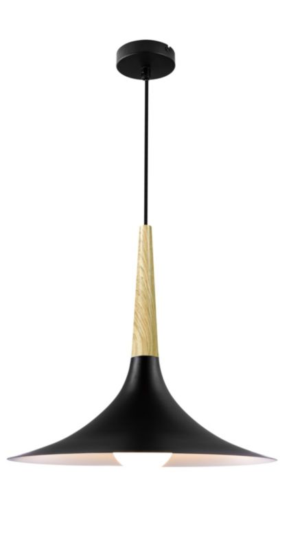 Lampa wisząca GoodHome Arraqis 1-punktowa E27 38 cm czarna