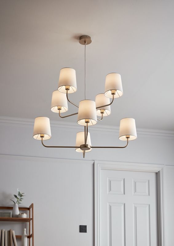 Lampa wisząca GoodHome Arrioph 8-punktowa E14 złota