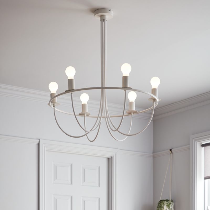 Lampa wisząca GoodHome Biham 6-punktowa E27 biała