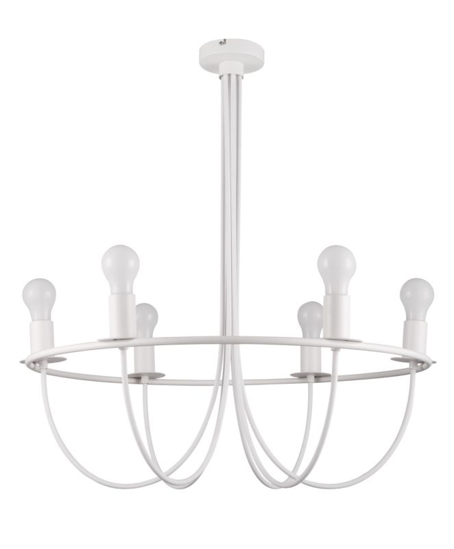 Lampa wisząca GoodHome Biham 6-punktowa E27 biała