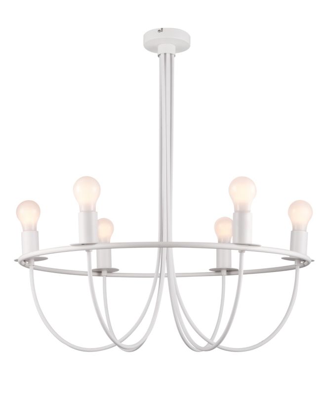 Lampa wisząca GoodHome Biham 6-punktowa E27 biała