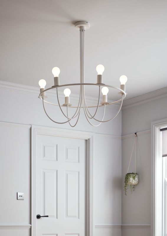 Lampa wisząca GoodHome Biham 6-punktowa E27 biała