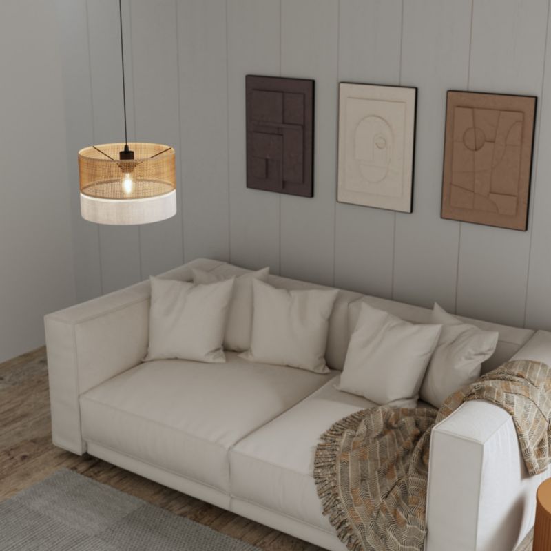 Lampa wisząca GoodHome Conebill 1 X E27 30 cm rattan/lina