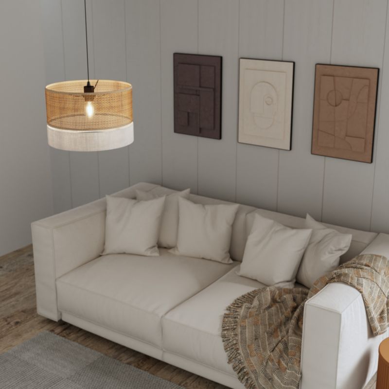 Lampa wisząca GoodHome Conebill 1 X E27 38 cm rattan/lina