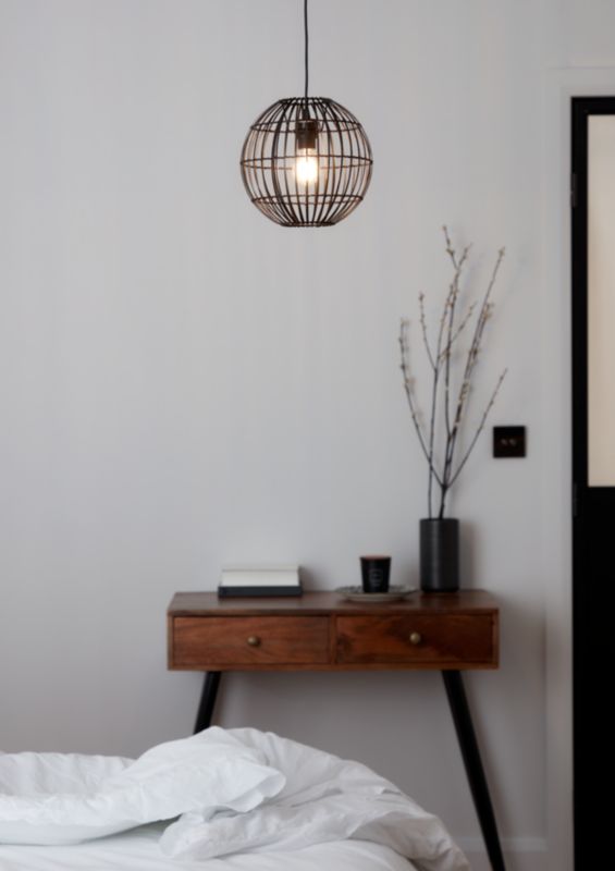 Lampa wisząca GoodHome Dacite 1 x 40 W E27 28 cm ciemny bambus