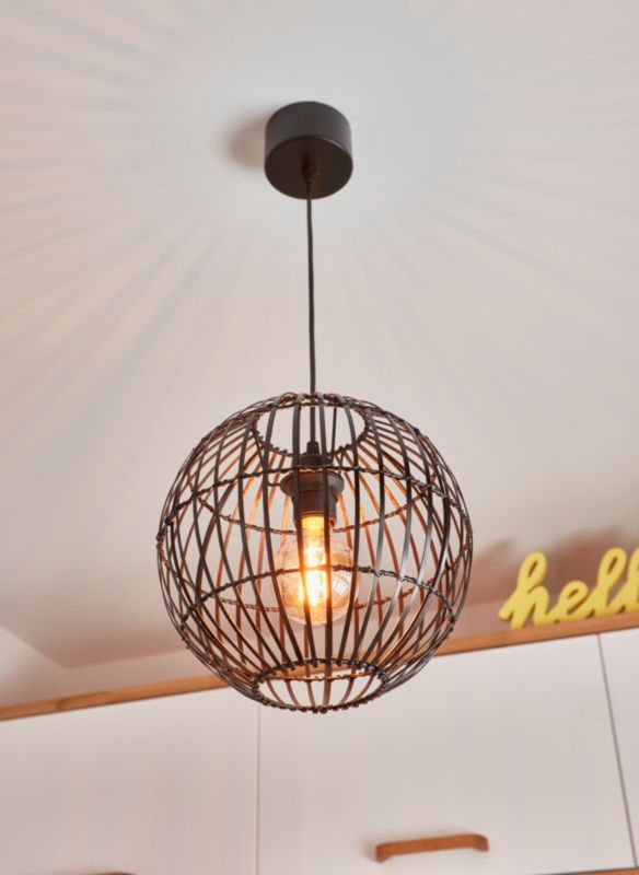 Lampa wisząca GoodHome Dacite 1 x 40 W E27 28 cm ciemny bambus