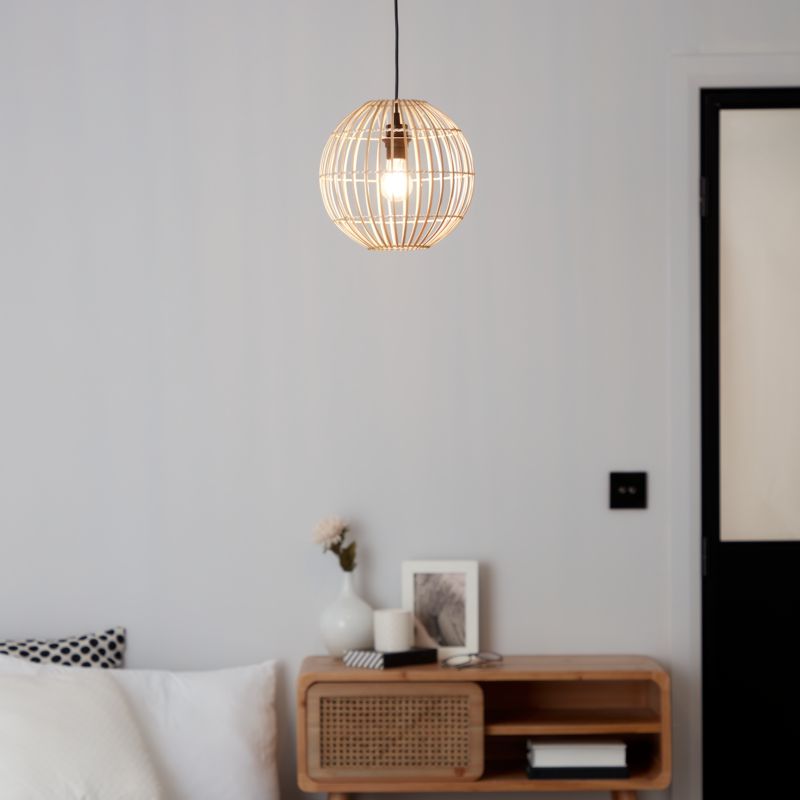 Lampa wisząca GoodHome Dacite 1 x 40 W E27 28 cm jasny bambus