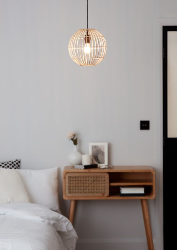 Lampa wisząca GoodHome Dacite 1 x 40 W E27 28 cm jasny bambus
