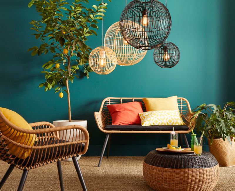 Lampa wisząca GoodHome Dacite 1 x 40 W E27 28 cm jasny bambus