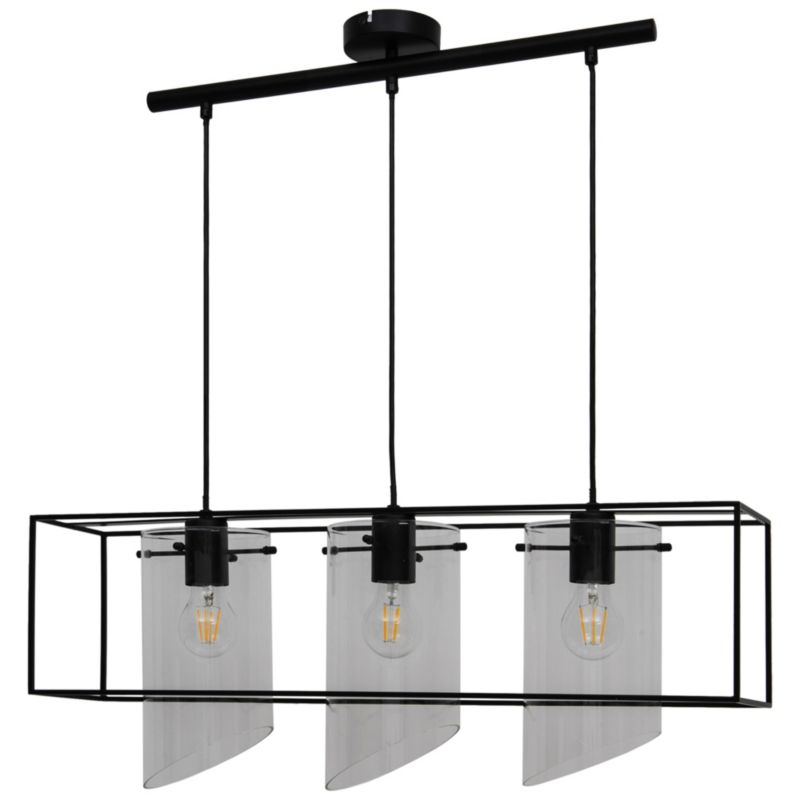 Lampa wisząca GoodHome Daluiz 3-punktowa E27 czarna