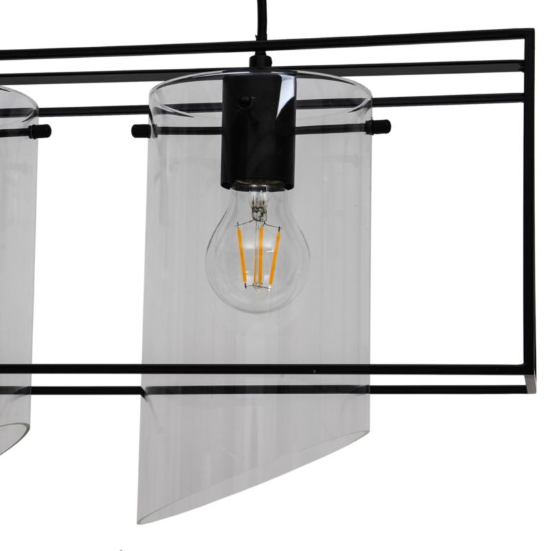 Lampa wisząca GoodHome Daluiz 3-punktowa E27 czarna