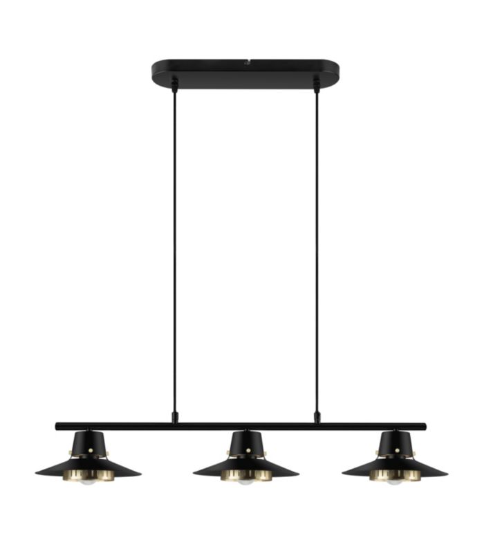 Lampa wisząca GoodHome Delagoa 3-punktowa E27 czarna