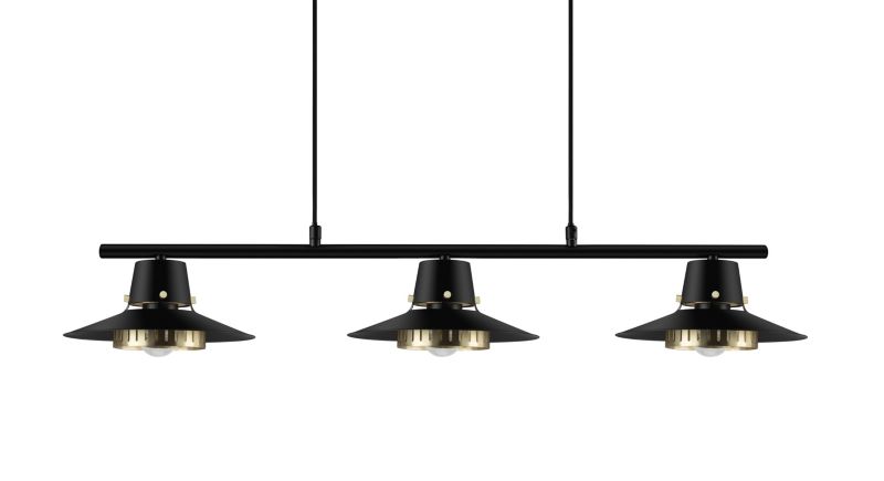 Lampa wisząca GoodHome Delagoa 3-punktowa E27 czarna